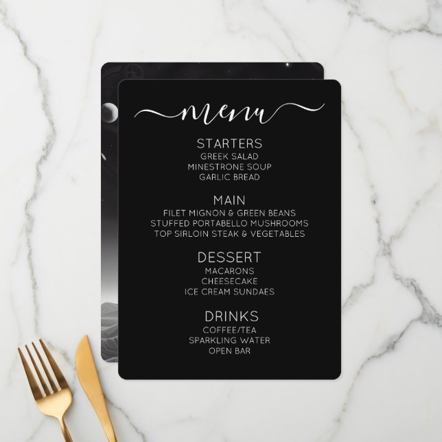 Menu Crie Sua Própria Cena Espacial Retro (Frente/Verso In Situ)