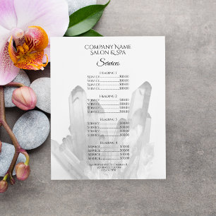 Menu Crystals Spa Salon Services