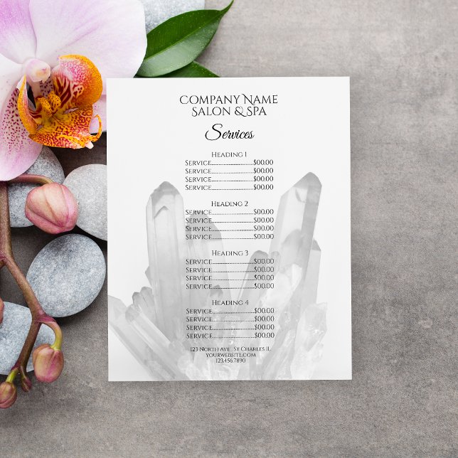 Menu Crystals Spa Salon Services (Criador carregado)