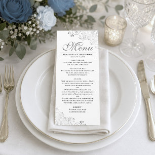 Menu Curls & Swirls de Prata Elegante no Casamento Bran