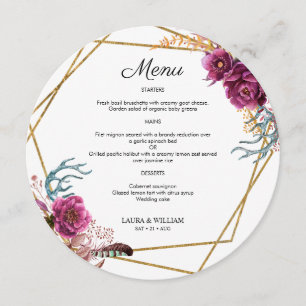 Menu Da Ronda De Casamentos Florais Da Borgonha
