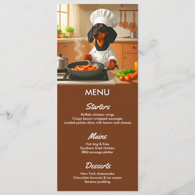 Menu Dachshund "Sausage Dog" (Frente)
