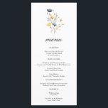 Menu Dacil Floral Wildflower Wedding<br><div class="desc">O menu do casamento Rustic boho com flores de flor silvestre pintadas manualmente em tons bonito de vermelho,  laranja queimado,  amarelo e azul. Personalize seu próprio menu de casamento usando o modelo fornecido.</div>