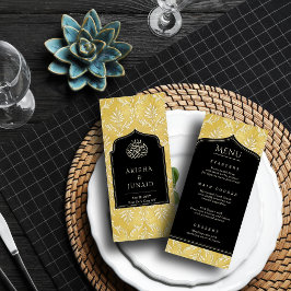 Menu Damasco Dourado Islâmico Real Casamento Muçulmano