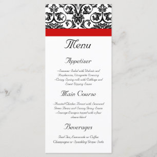 Menu Damasco Preto/Branco com Ênfase Vermelha em Corrid