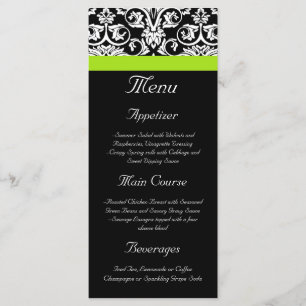 Menu Damasco Preto/Branco com Faixa de Destaque Verde C