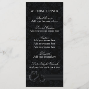 Menu damasco preto Menu janto de casamento modelo