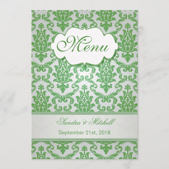 Menu Damask green apple color (Frente)