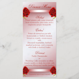 Menu das rosas vermelhas