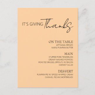 Menu de Ação de Graças