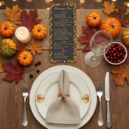 Menu de Ação de Graças Elegante