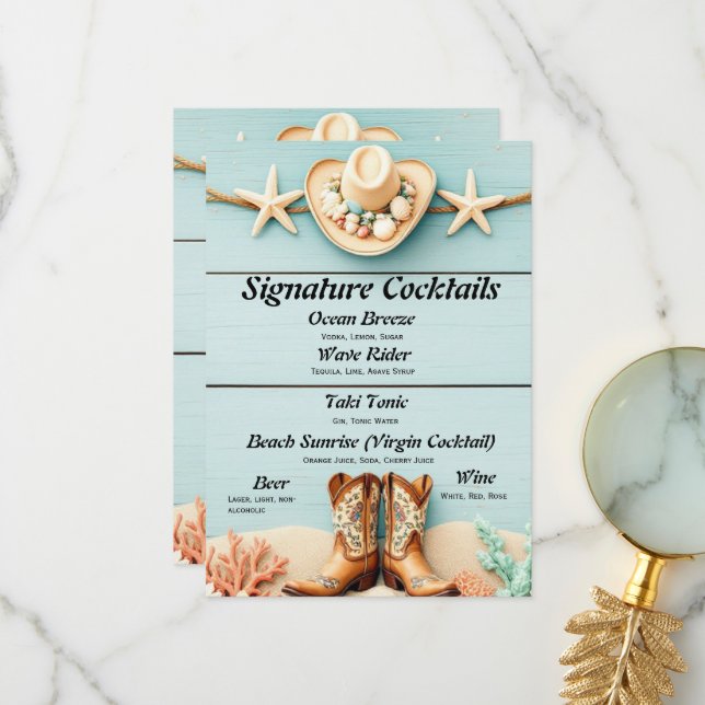 Menu de Bar da Garota Costeira (Frente/Verso In Situ)