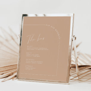 Menu de Bar de Casamento de Caligrafia Minimalista