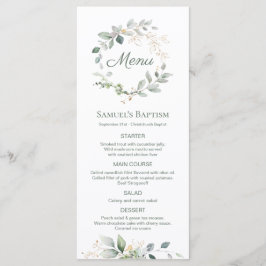 Menu de Batismo de Folhagem de Molercola Verde