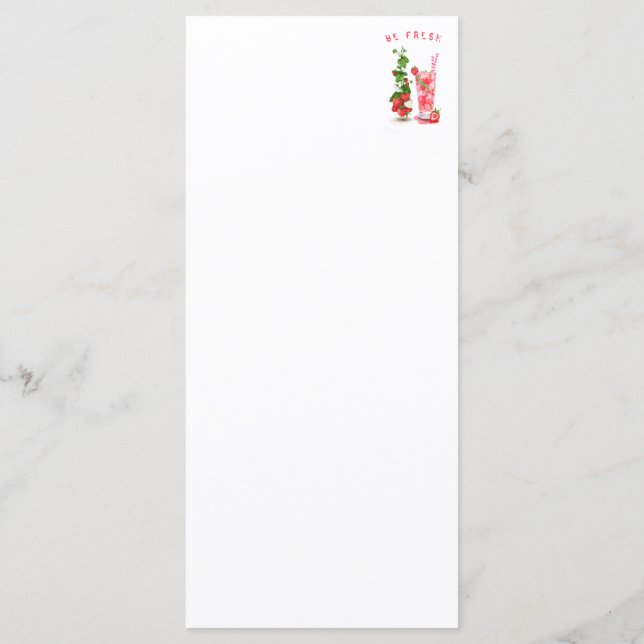 Menu de Bebida de Morango Fresco - Texto Personali (Verso)