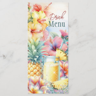 Menu de Bebidas Tropicais de Verão