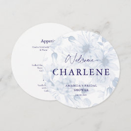 Menu de Boas-vindas do Chá de panela Azul Dusty