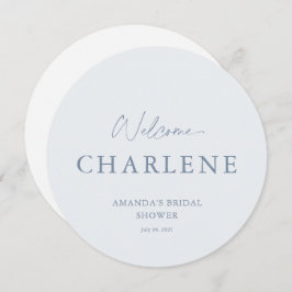 Menu de Boas-vindas do Chá de panela Azul Dusty