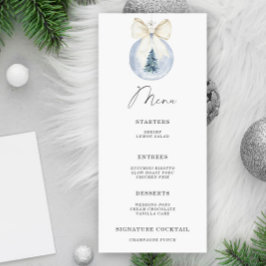 Menu de bola de arco de inverno elegante aquarela