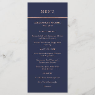 Menu de Borda Dourada Azul e Faux