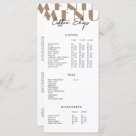 Menu de Café Minimalista Moderna de 2 Lados