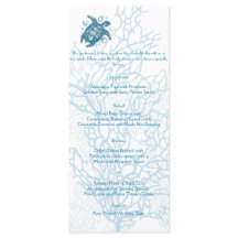 Menu de Casamento Aqua Turtle Love