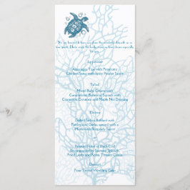 Menu de Casamento Aqua Turtle Love