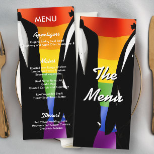 Menu de Casamento Arco-Íris de Homens Gays Moderno