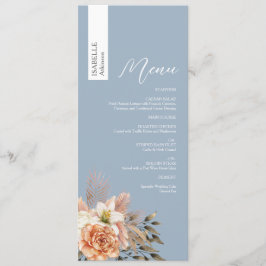 Menu de Casamento Azul com Dosagem Personalizada c