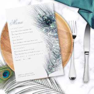 Menu de Casamento Azul de Peste Elegante de Orçam