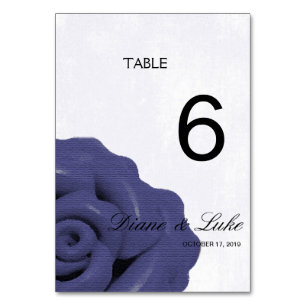 Menu de Casamento Azul Púrpura + Cartão de Mesa