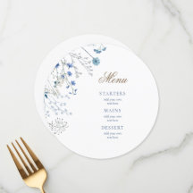 Menu de casamento Blue wilflower