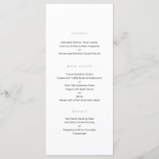 Menu de Casamento Botânico, Casamento Mínimo