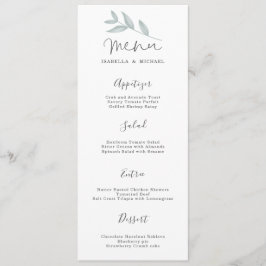Menu de Casamento Botânico da Caligrafia