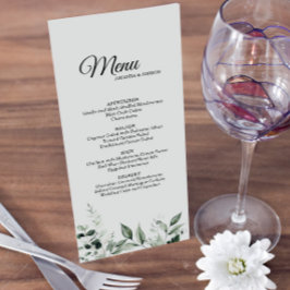 Menu de Casamento Botânico Neutro