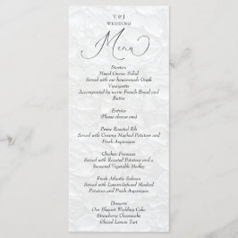Menu de Casamento Branco Simples