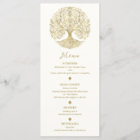 Menu de Casamento Celta Árvore da Vida Creme e Dou