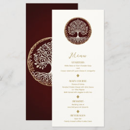 Menu de Casamento Celta Árvore da Vida Rústico Ver