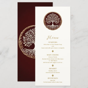 Menu de Casamento Celta Árvore da Vida Rústico Ver