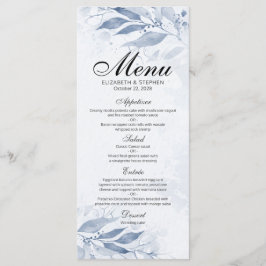 Menu de Casamento Chic Botânico das Folhas de Água