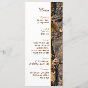 Menu de Casamento Chic Camo de Hunter