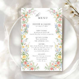 Menu de Casamento Chic do Jardim do Primavera do P