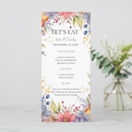 Menu de casamento Chic Floral Wreath