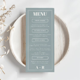 Menu de Casamento Chic Minimalista Elegante