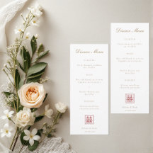 Menu de Casamento Chinês de Dupla Felicidade Moder