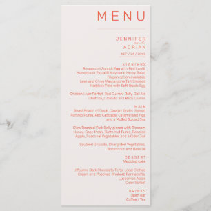 Menu de Casamento Clássico Elegante