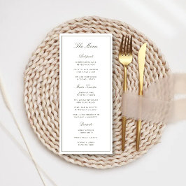 Menu de Casamento Clássico em Verde Poeirento Eleg