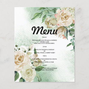 MENU DE CASAMENTO com Aquarela Econômica. Folheto