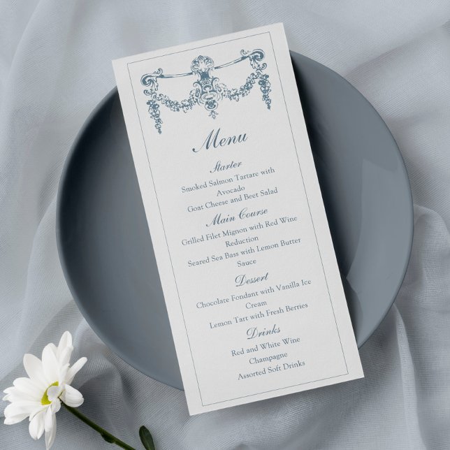 Menu de Casamento com Ornamentação Barroca Elegant (Criador carregado)