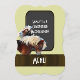 Menu de casamento com temas equestres